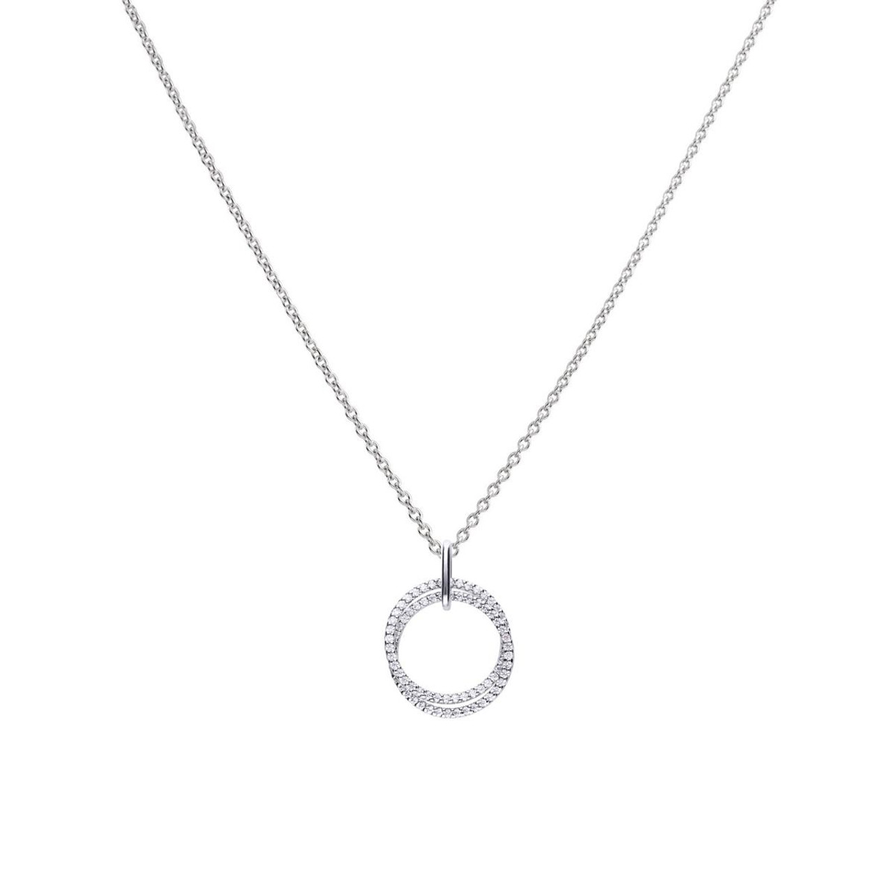 Sterling silver interloping double circle pendant - AhDors