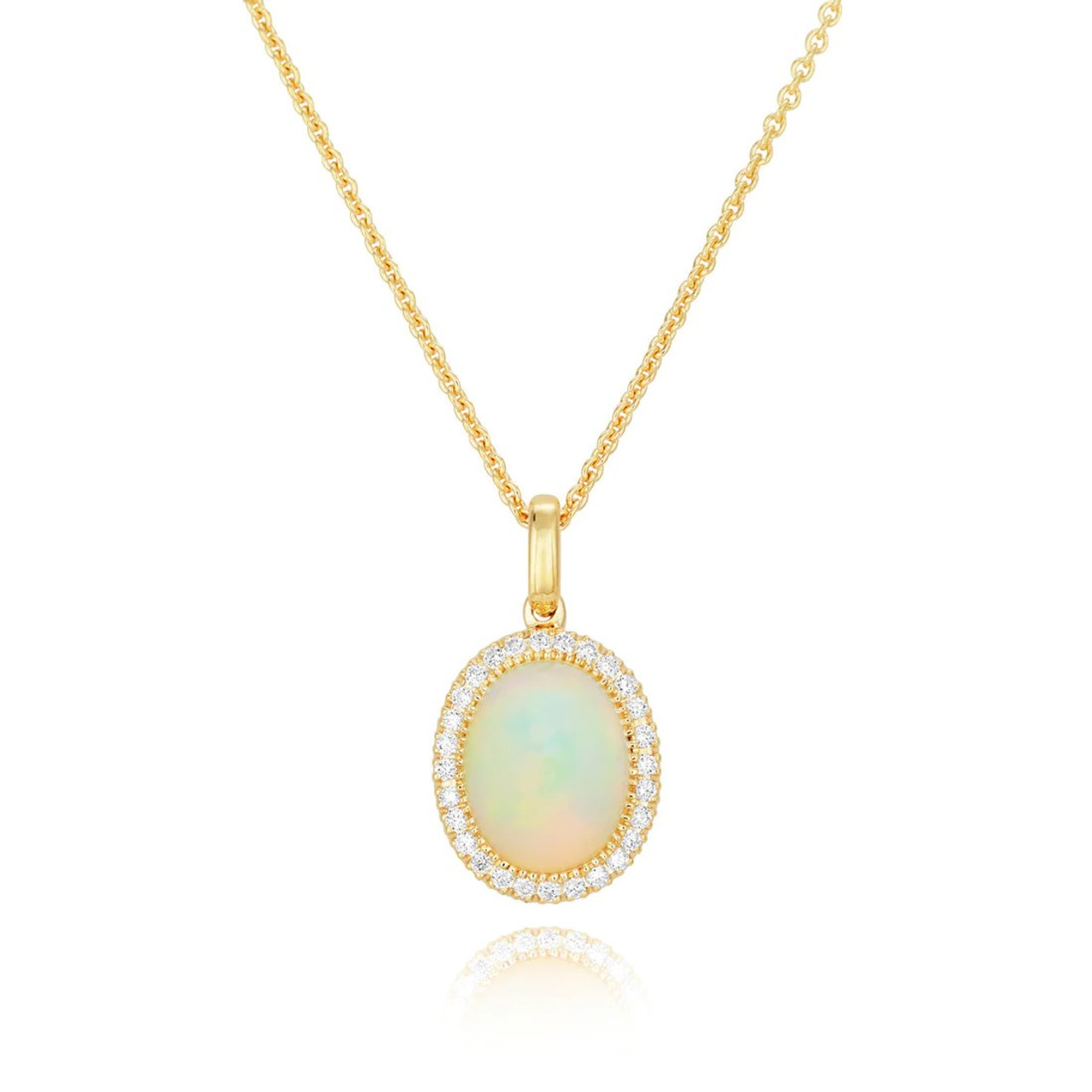 Opal pendant store necklace gold