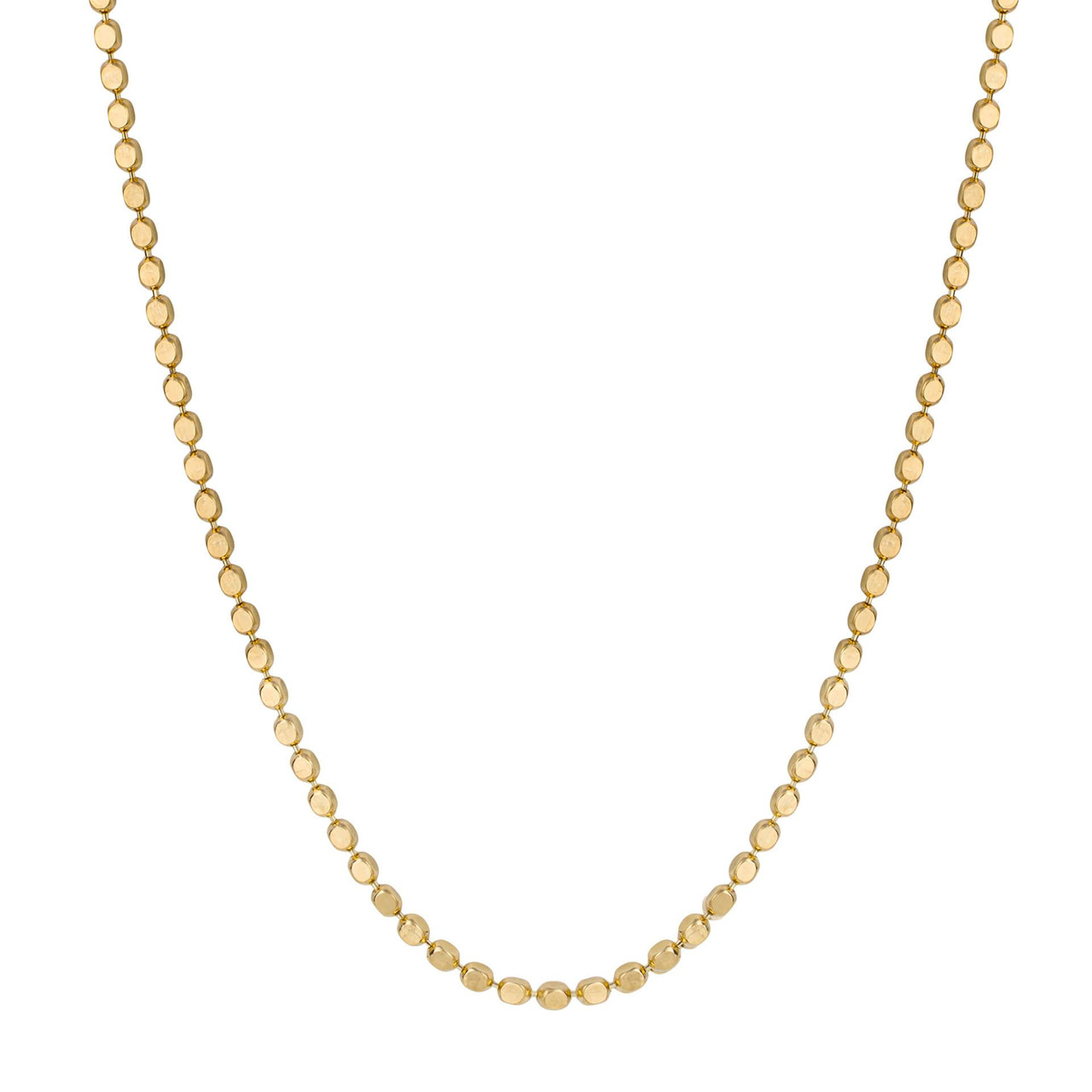 9ct Yellow Gold Diamond Cut Bead Chain Necklace - Gatwards Of Hitchin