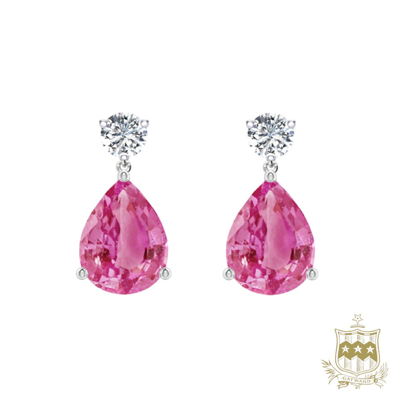 Diamond and Natural Argyle Pink Diamond Earrings | Gems Specialists |  Handmade in London