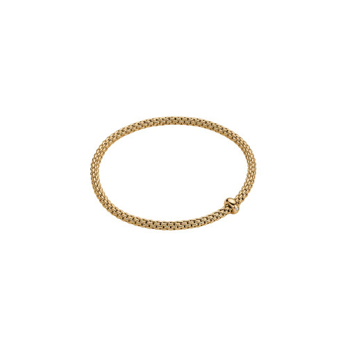 FOPE Prima 18ct Yellow Gold Flex'it Bracelet With Single Diamond Rondel
