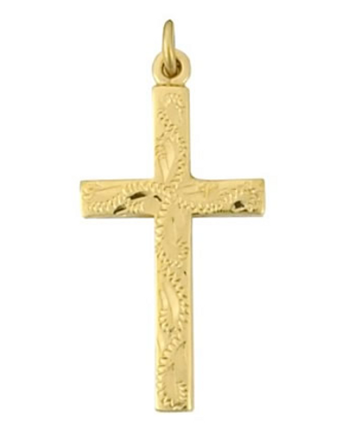 9ct Gold Engraved Cross