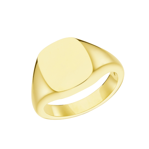 9ct Yellow Gold Medium Cushion Shape Signet Ring