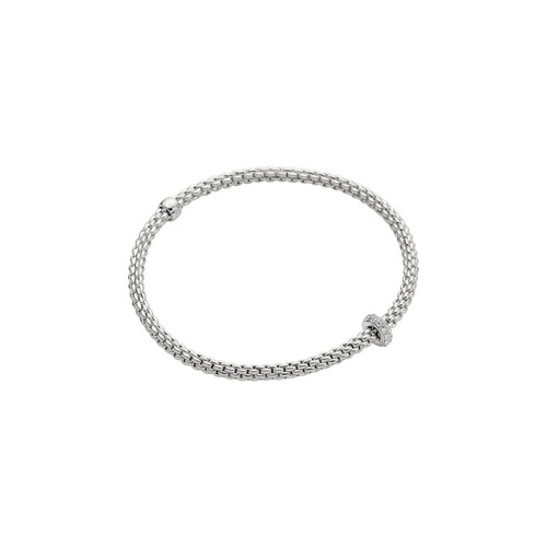 FOPE 18ct White Gold PRIMA Bracelet With Diamond Rondel (134506 )