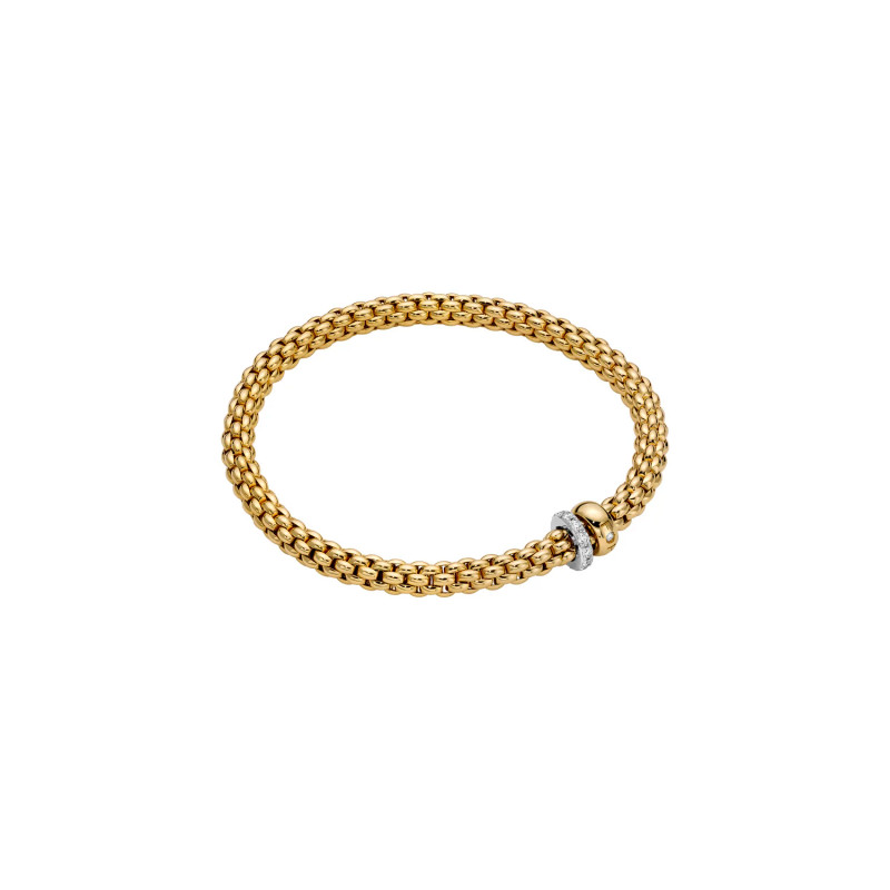 18ct Yellow Gold & Diamond FOPE Solo Bracelet (134496 62406BX_PB_G_BGX_00M) 