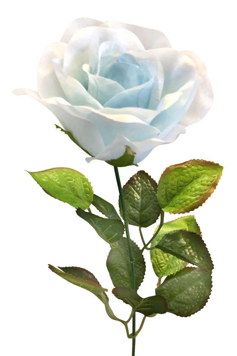 Light Blue Artificial Flowers- Single Silk Rose