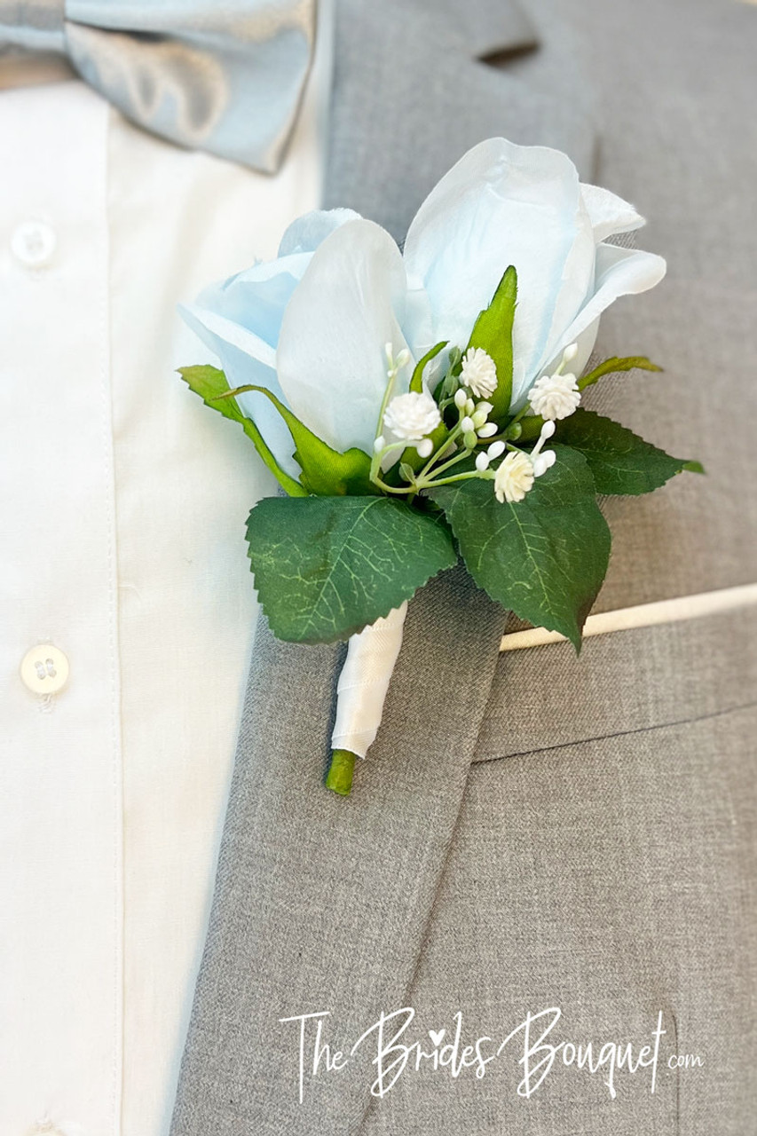 Babies breath and twine boutonniere Lighthouse Flower Shop