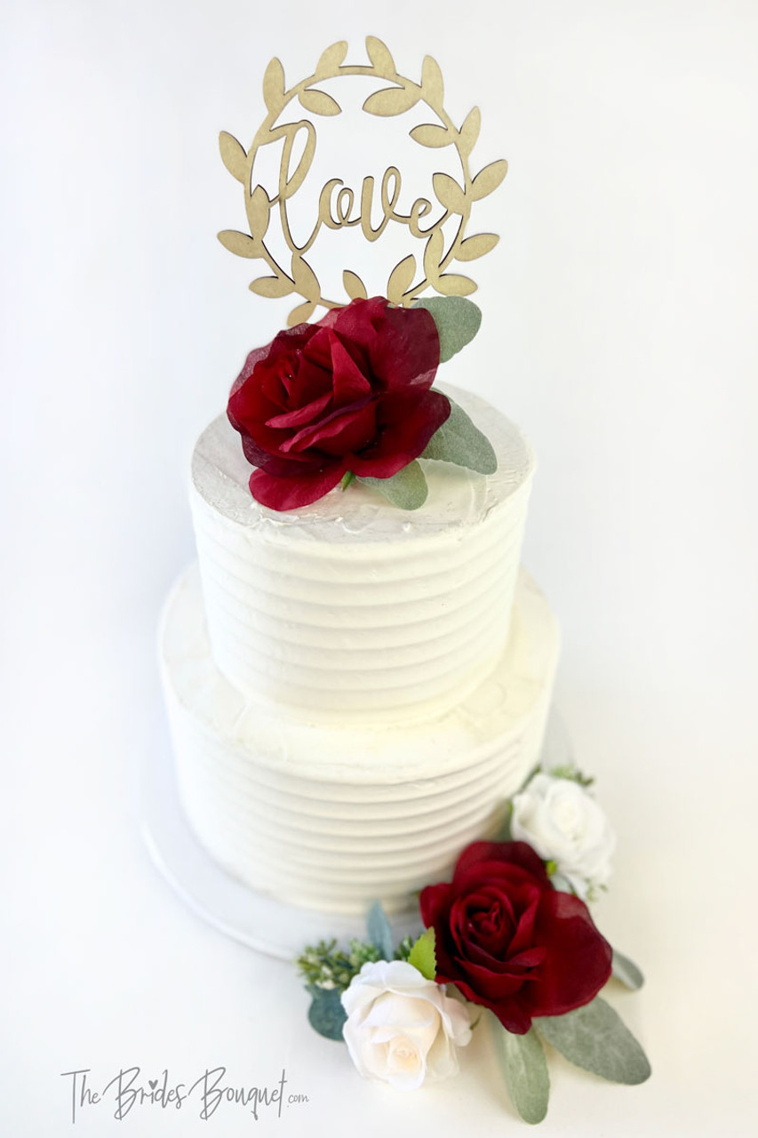kontakt stille vitalitet Red Wedding Cake Flowers | Wedding Cake Topper | Red Floral Cake Topper |  Rustic Cake Topper | Red + White + Ivory Cake Toppers - TheBridesBouquet.com