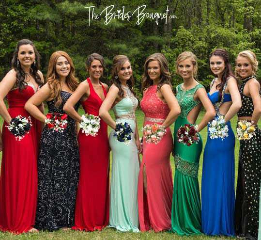 Red prom Boutonniere and Corsage Flower Set - Main Image