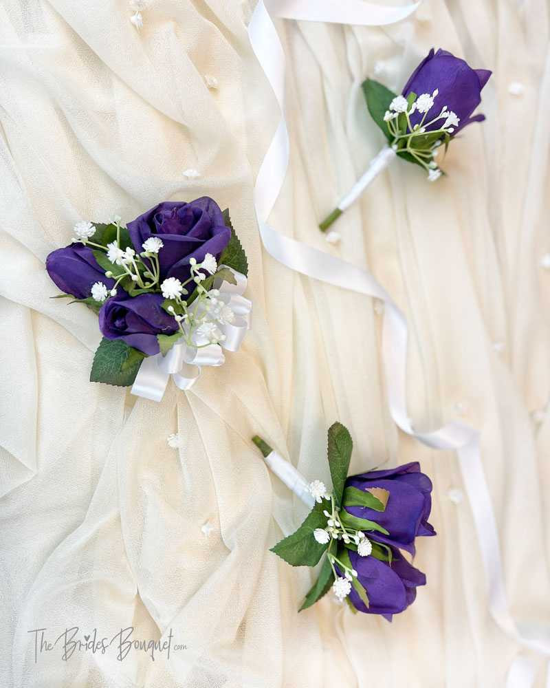 Purple Corsage with Baby's Breath | TheBridesBouquet