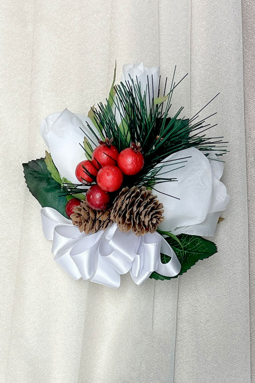 Pine and Berry Christmas Floral Design : Floral Home Decor=>silk