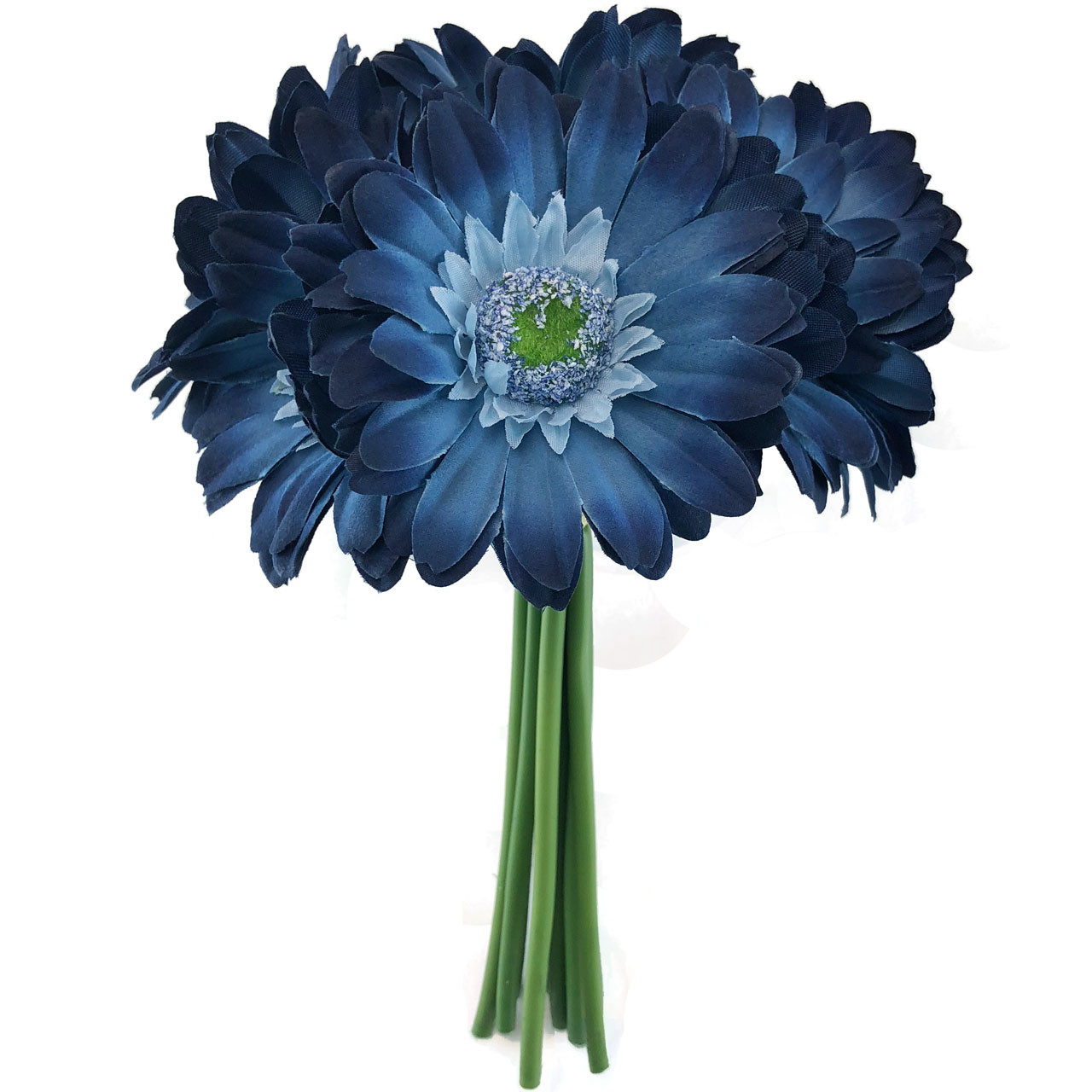 Blue Daisy Wedding Bridal Bouquet Artificial Wedding Flowers Silk Wedding Bouquets Centerpieces Decorations 9 Stems Thebridesbouquet Com