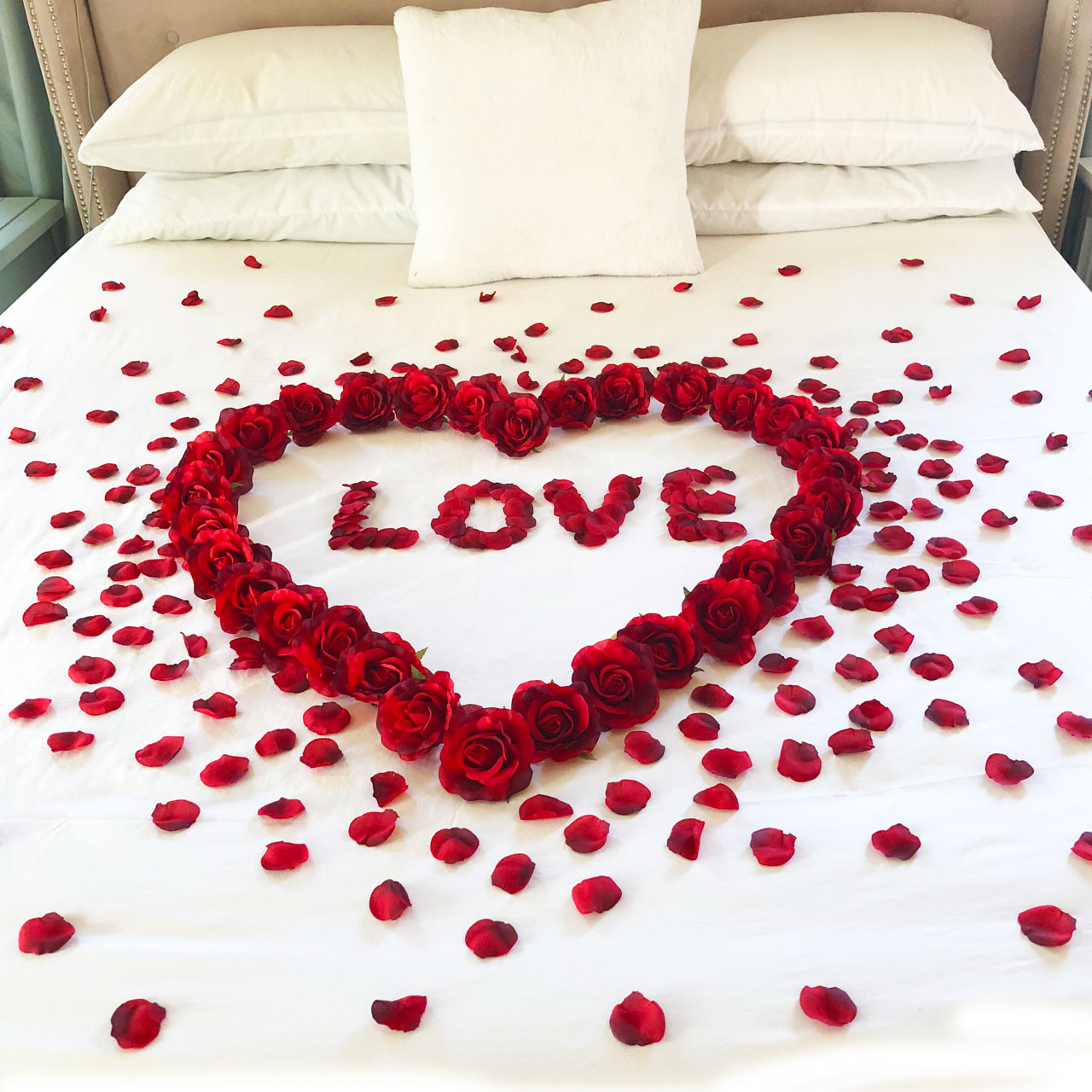 Red Roses + Petals = LOVE Romance Package