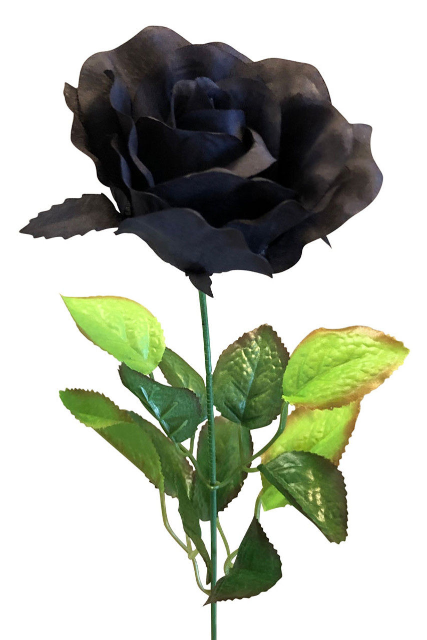 Black Beauty Rose Stem | Artificial Flowers | Fake Roses | Faux Flowers |  Flowers in Bulk | Halloween (1 Black stem)