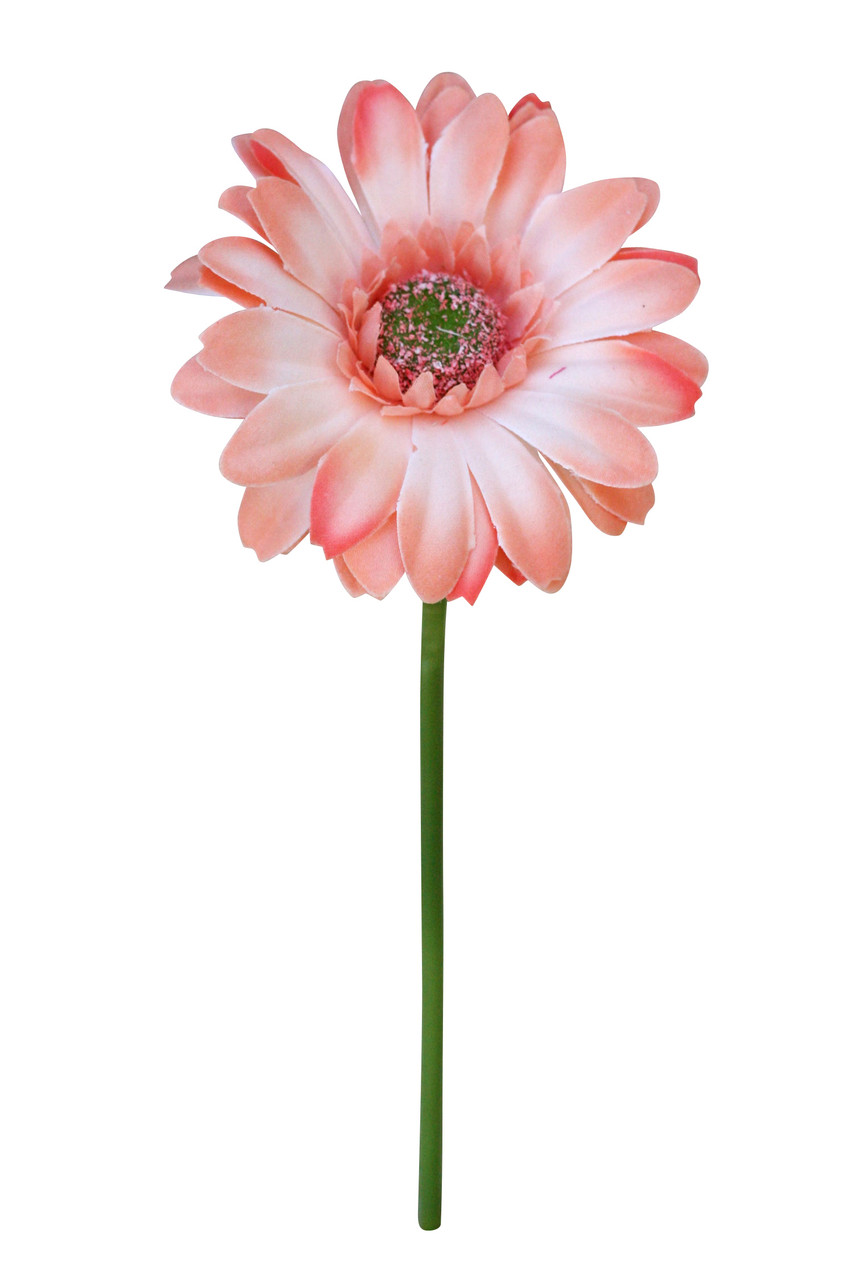 Coral Peach Faux Daisy Artificial Flowers  10 Tall x 3.5 bloom (1 stem)  