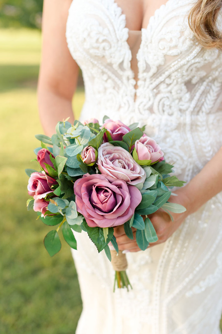 Wedding Bouquet, Dusty Rose Bridal Bouquet, Mauve Wedding Bouquet