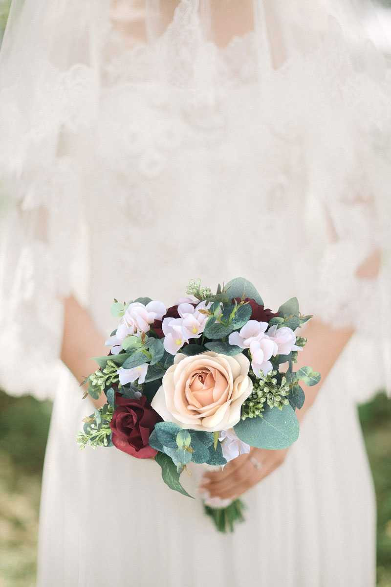 blue dress for baby girl Bride and Bridesmaids Wedding Bouquets main image 1