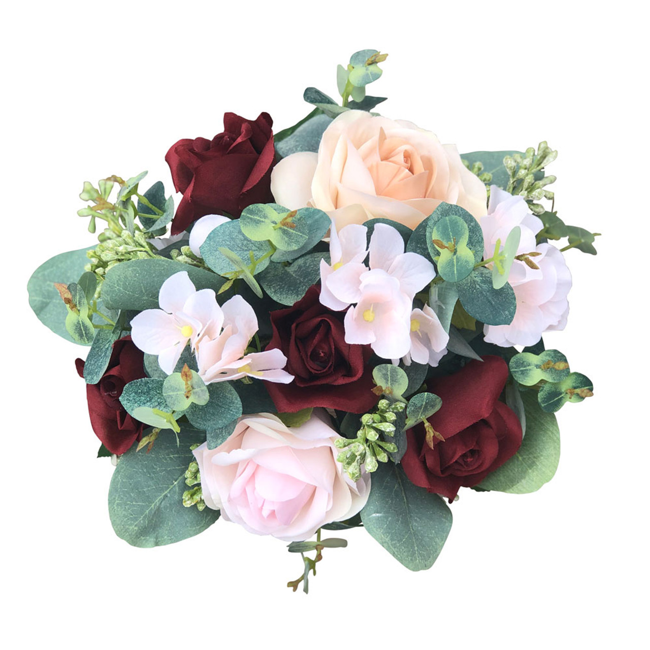 Wedding Flowers Bridal Bouquet Decorations Package Burgundy Blush 8 Bouquet  PKG. 