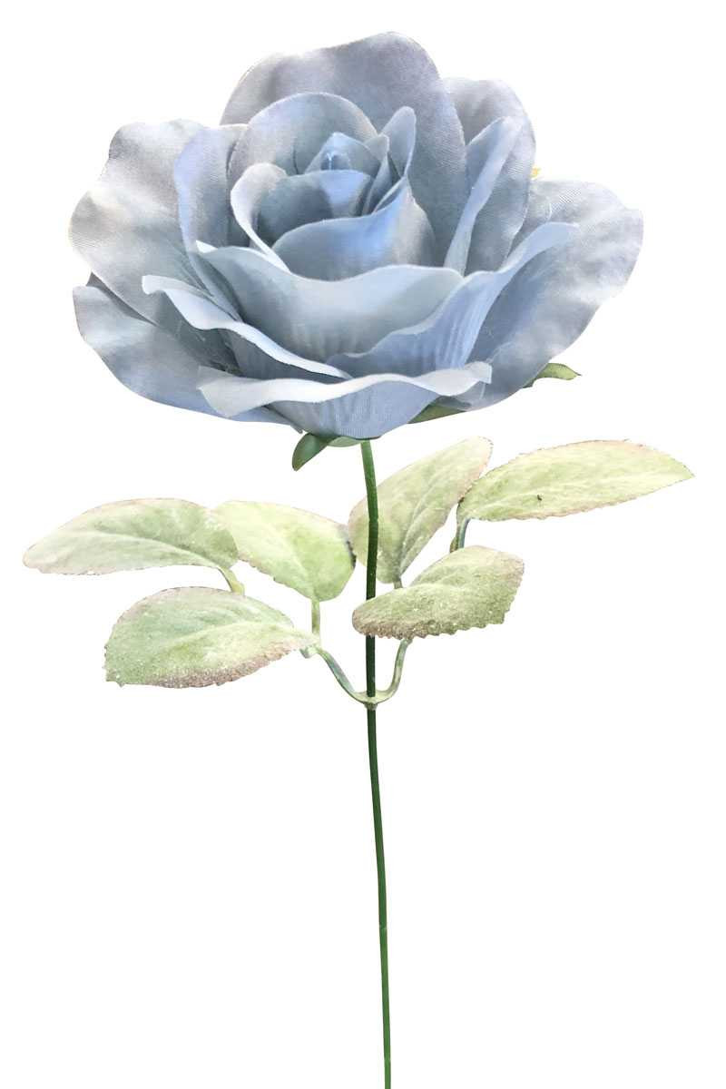 Dusty Blue Rose Stem | Artificial Flowers | TheBridesBouquet