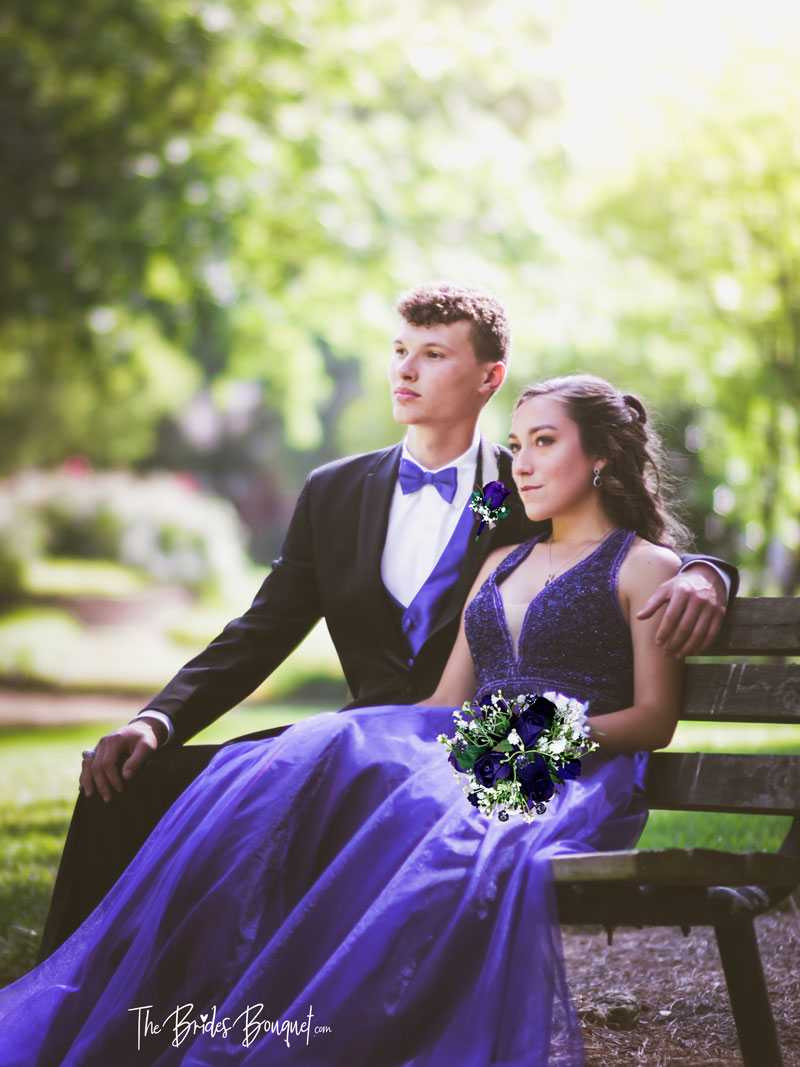 prom bouquet for purple dress This year the prom bouquet trend continues to grow in popularity! Here are my favorite ones I've made this year. I also take custom orders for bridal and bridesmaids bouquets, as well