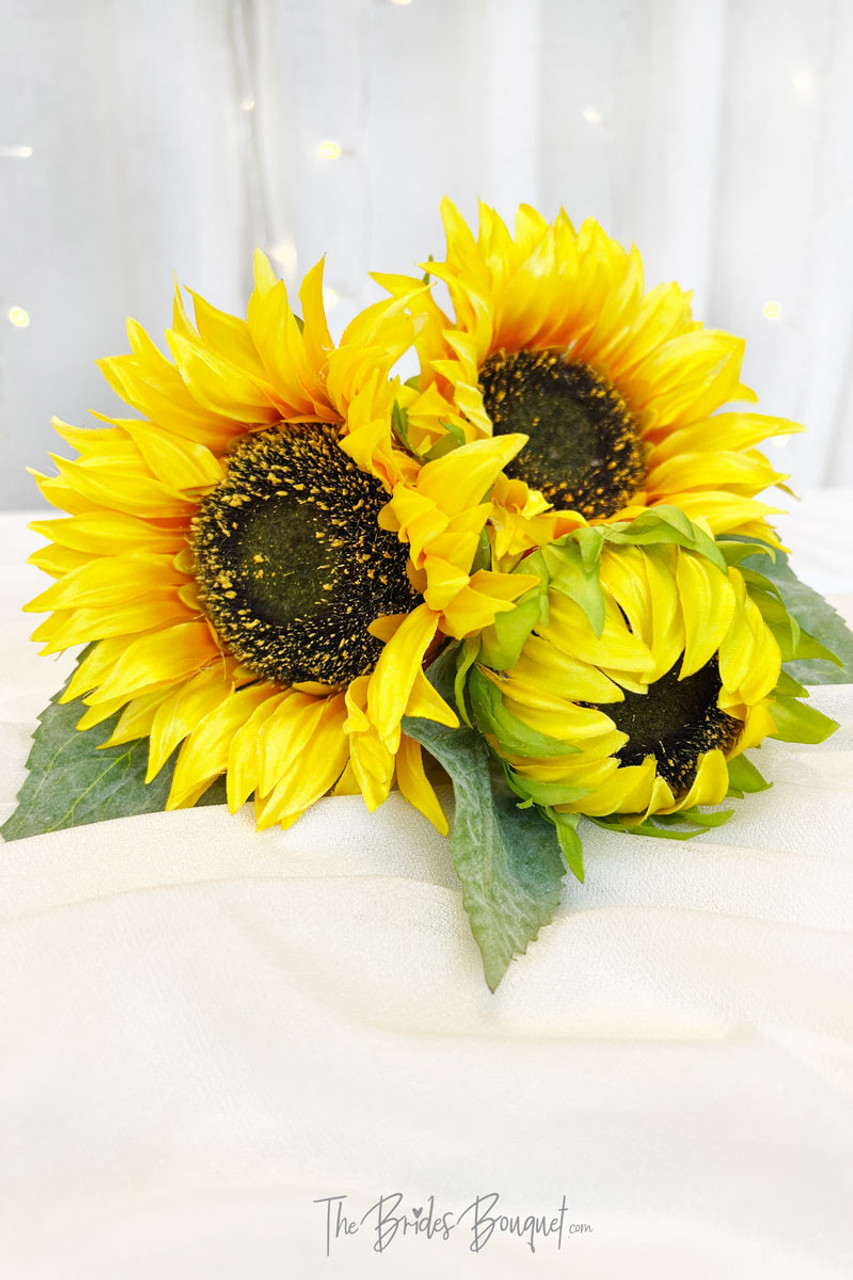 Simply Sunflower Wedding Bouquets, Silk Wedding Flowers