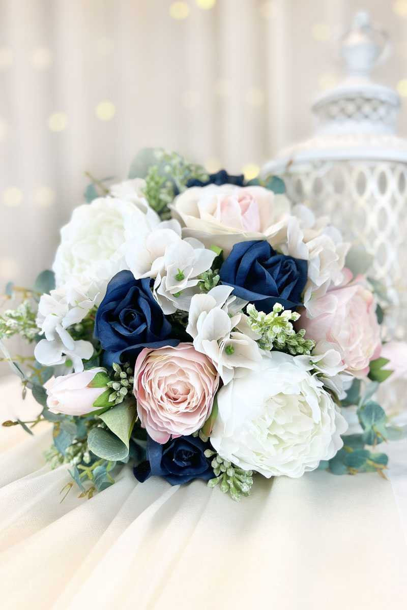 Blush Pink and Navy Blue Spring Wedding Bouquets Blush Pink and Navy Blue Spring Wedding Bouquets