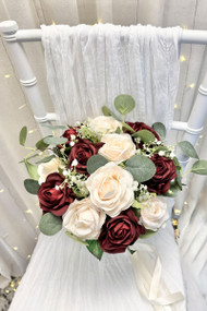 Burgundy Garden Rose Silk Flower Bouquets | TheBridesBouquet (large)