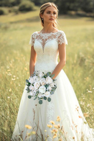 Wedding Bouquet | Bridal Bouquet | Ivory Blush Rose + Peony + Eucalyptus | CAMBRIA COLLECTION(large)