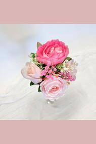 Blush pink and hot pink wedding bouquet - small size 6 inch - TheBridesBouquet.com