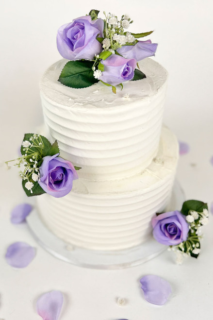 Golden Drip Floral Cake - Dough and Cream