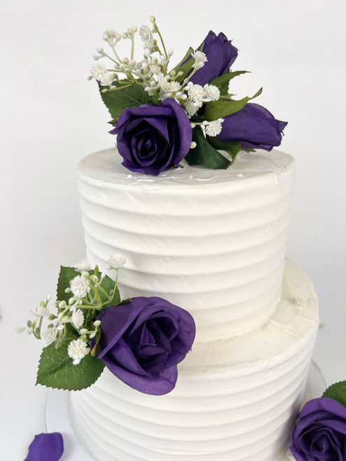 Elegant white and purple wedding cake - Decorated Cake by - CakesDecor