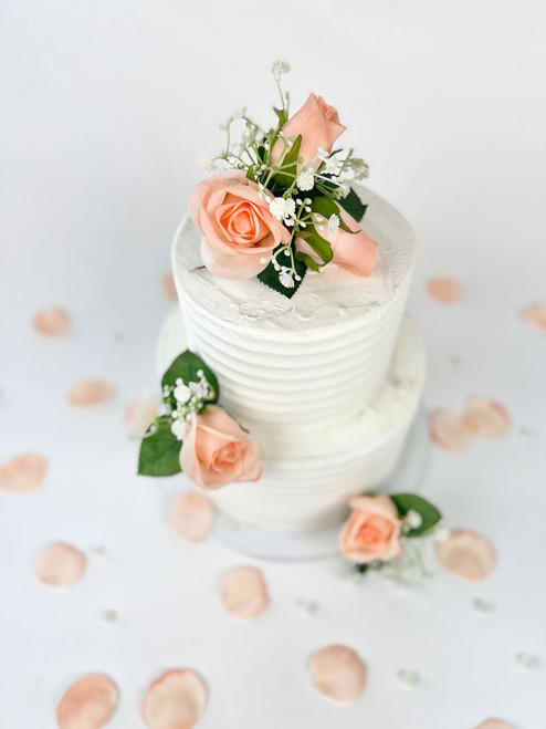 Butter Yellow Silk Rose Cake Flowers