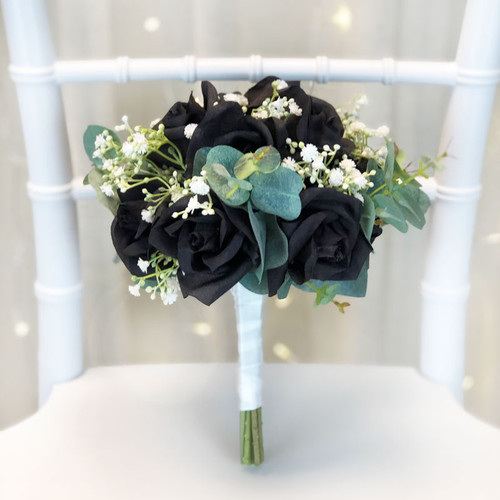 Wedding Bouquet in Black Flowers | Bouquet Toss | Bridesmaid Bouquets  (small)