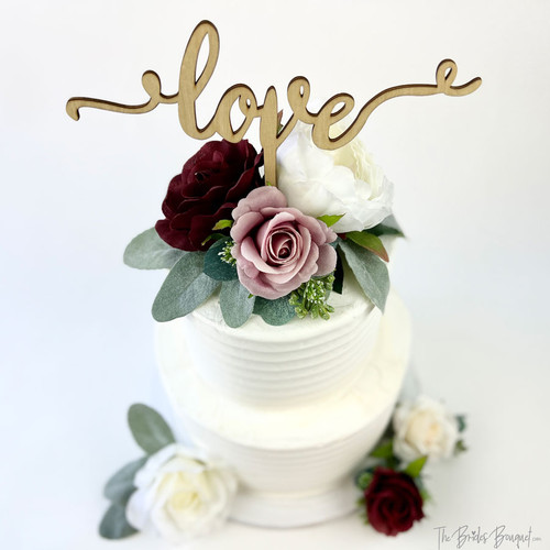 Elegant Wedding Cake with Burgundy Sugar Roses and Millennium Falcon -  Between The Pages Blog