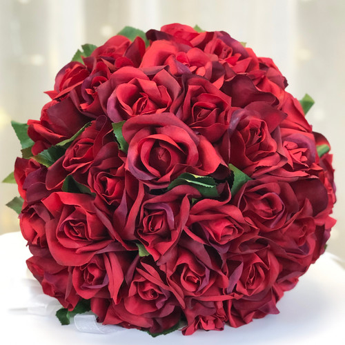 Red Rose Silk Bridal Bouquets | Artificial Wedding Flowers (xlarge) -  TheBridesBouquet.com