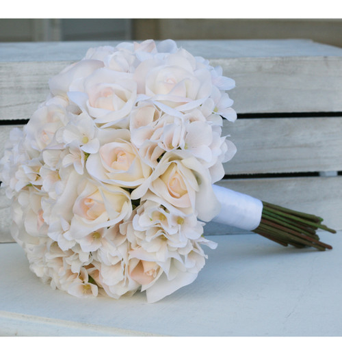 hydrangea and garden rose bouquet