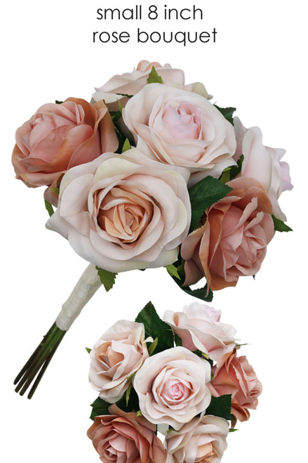 Champagne Blush Silk Wedding Flowers (small rose only) 