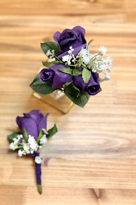 Purple flower corsages for shop prom