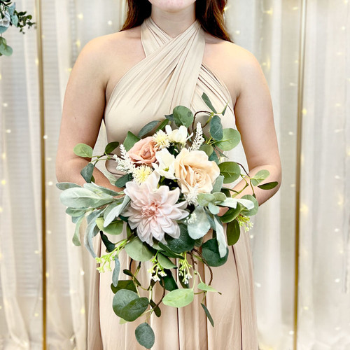 Cream and Sage Bridal and 4-5 Bridesmaid Bouquets