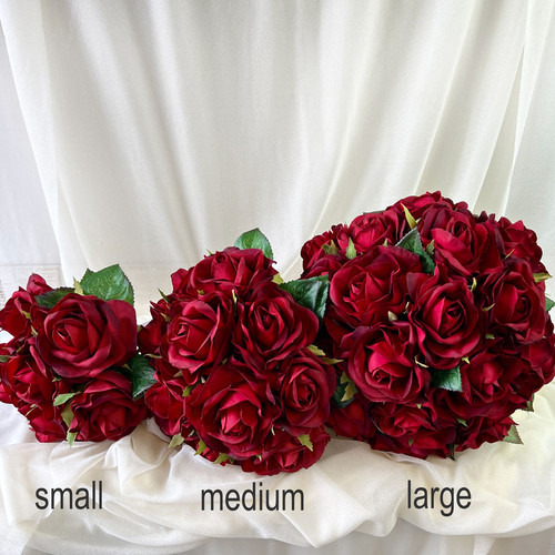 Red and Ivory Rose Cascade | Artificial Wedding Flowers | Silk Bridal  Bouquet | Wedding Bouquets