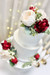 Red and Ivory Flower Cake Toppers- TheBridesBouquet