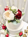 Red and Ivory Flower Cake Toppers- TheBridesBouquet