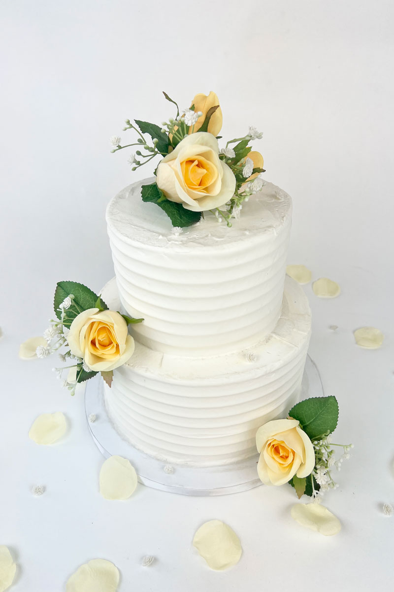 Fancy-buttercream-flower - Rustic Colorful Flower Buttercream Wedding Cake