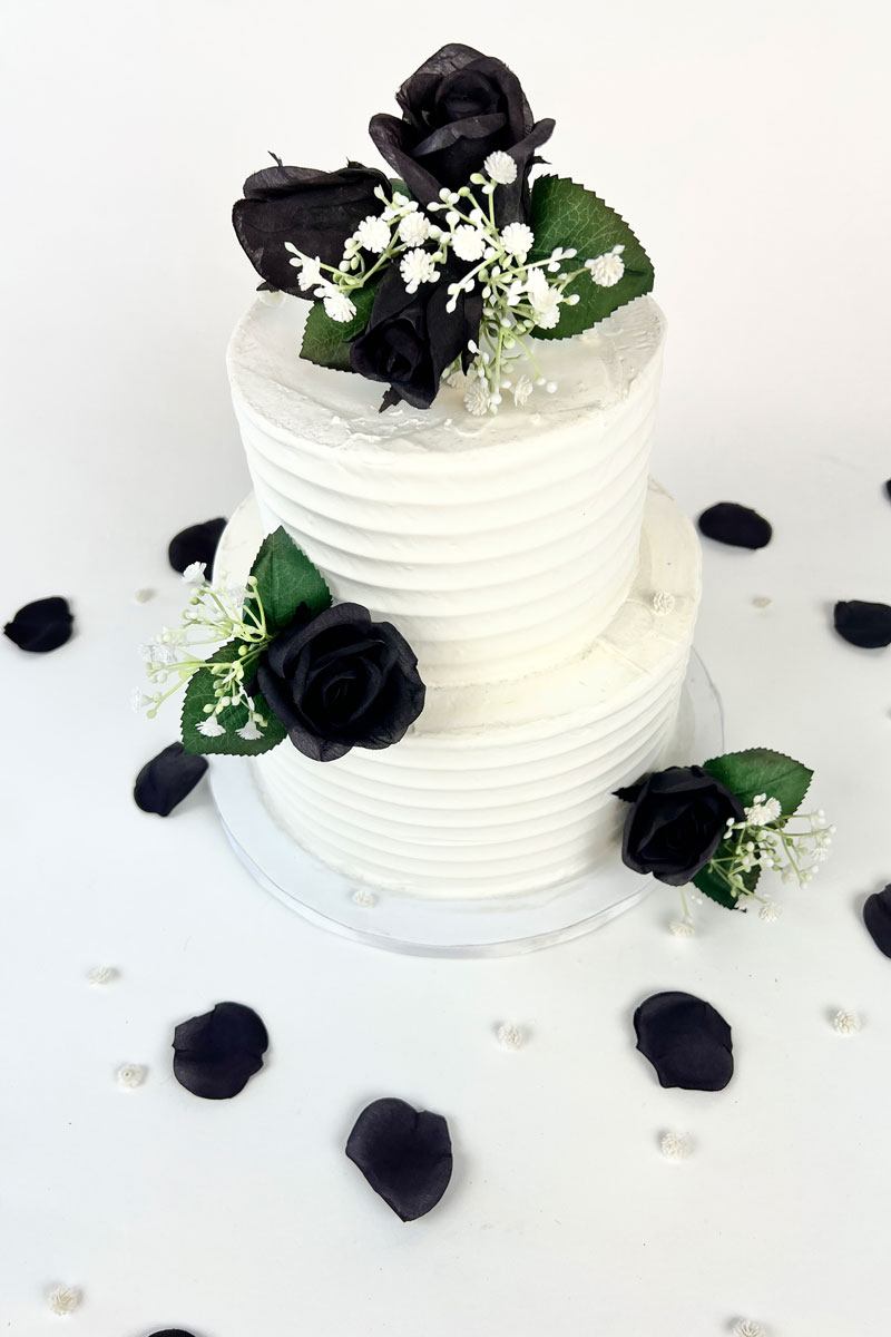 Hand Painted Black And White Wedding Cake - CakeCentral.com