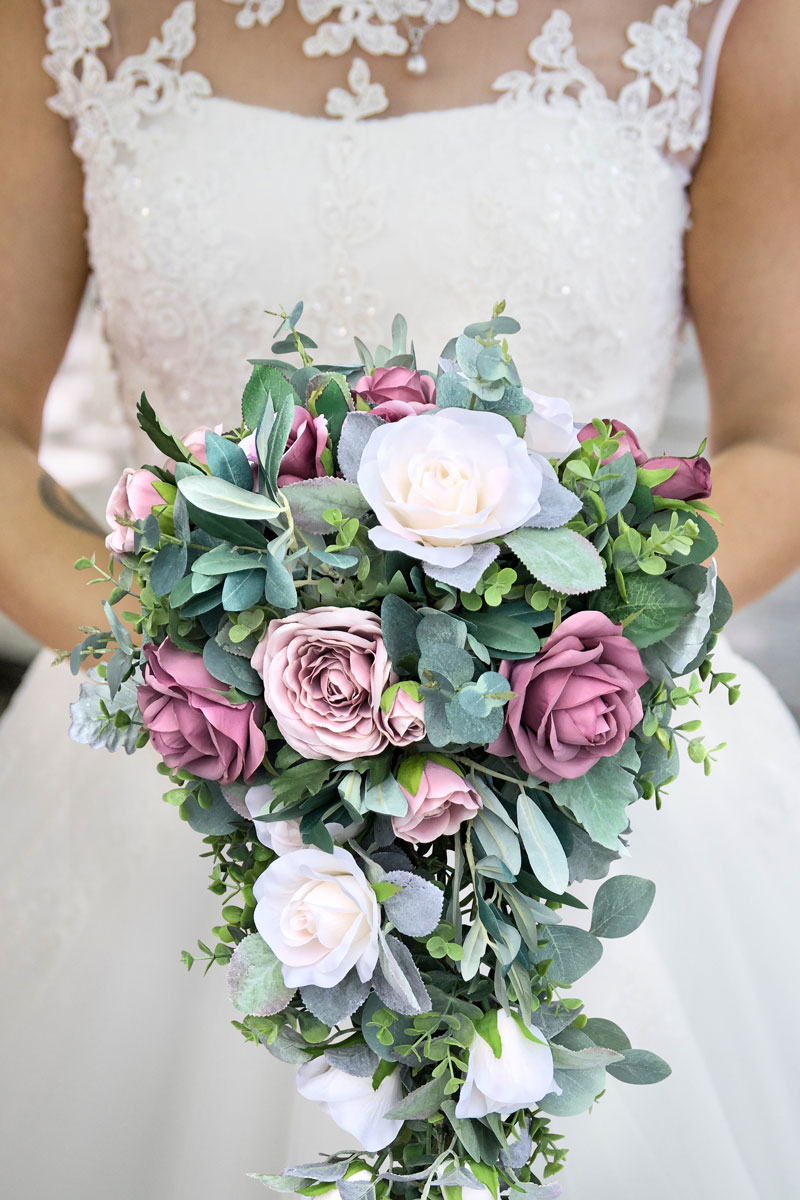 Mauve Dusty Rose Eucalyptus Bridal Wedding Bouquet Accessories – Bridal  Wedding Bouquets