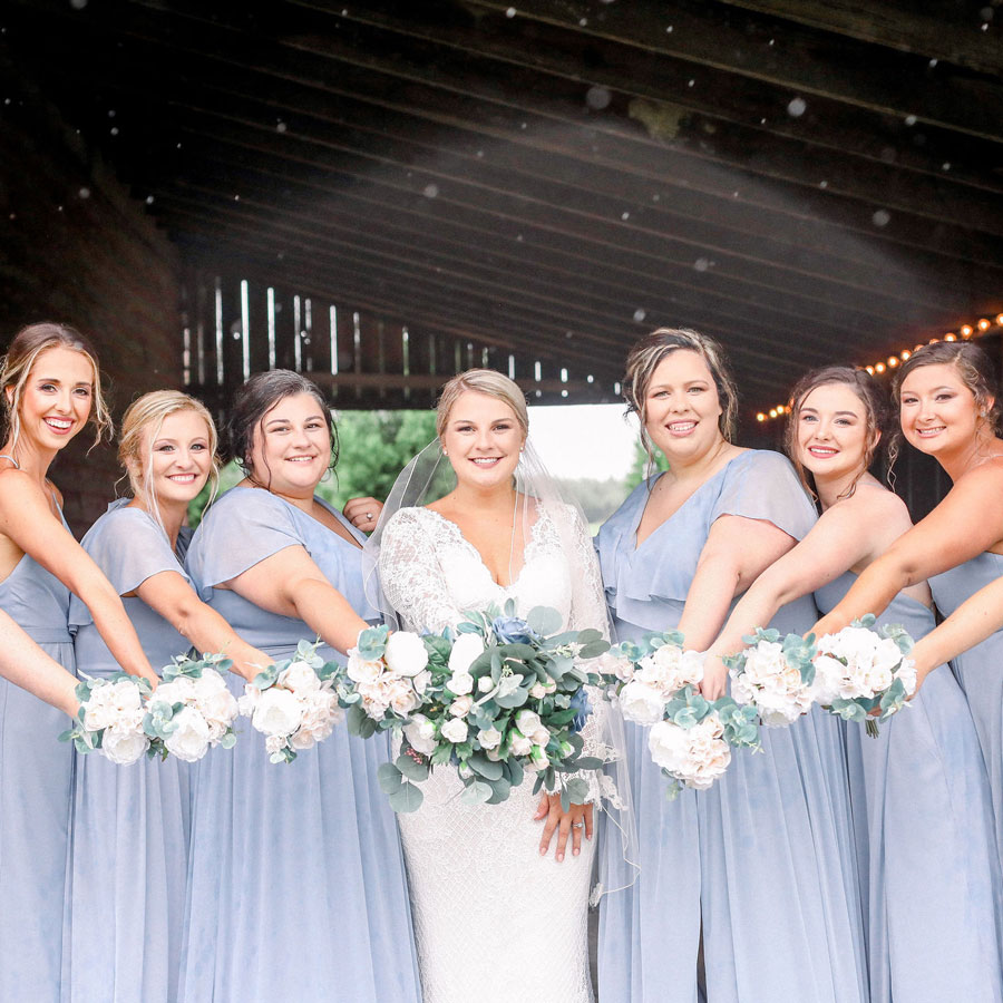 Ivory & Blush Bridal Party