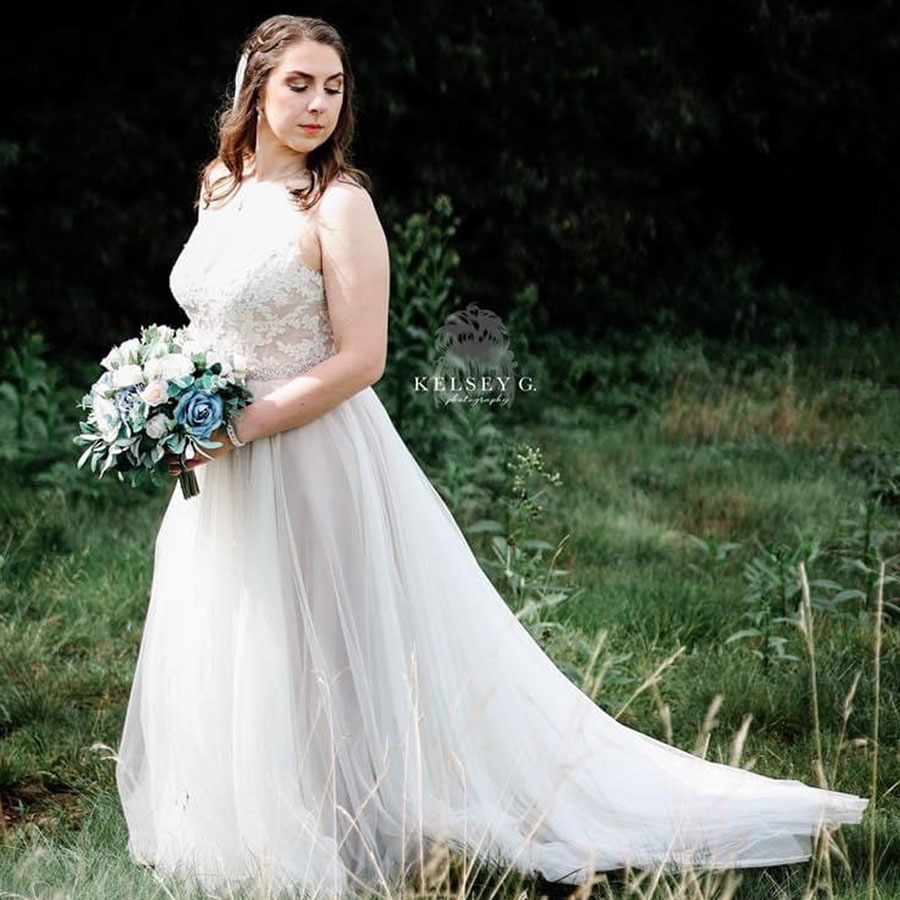 Dusty Blue Bridal Bouquet