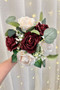 Burgundy Garden Rose Silk Wedding Bouquets | Artificial Flowers (medium) TheBridesBouquet