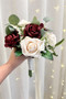 Burgundy Garden Rose Silk Wedding Bouquets | Artificial Flowers (medium) TheBridesBouquet