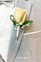 Buttercream Yellow Rose+ Babies Breath Silk Wedding Boutonniere Flowers